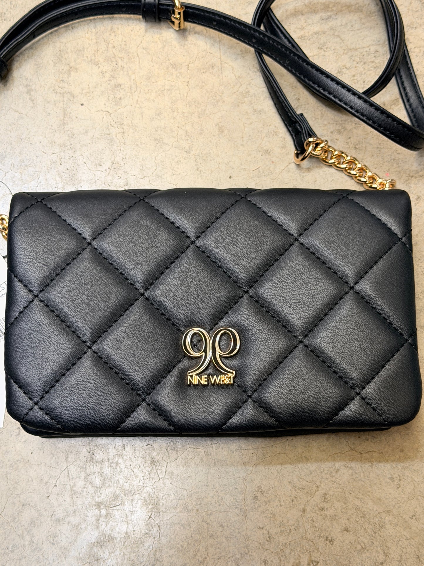 Nine West Emberly Mini Quilted Crossbody Bag - Black