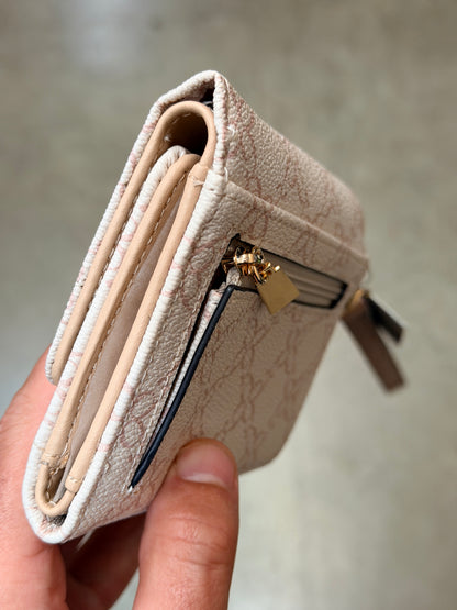 Nine West Natala Wallet - Powder Pink Logo Print