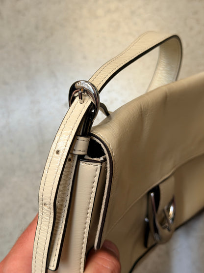 Staud Harlow Genuine Leather Clutch - Cream - 198429008506