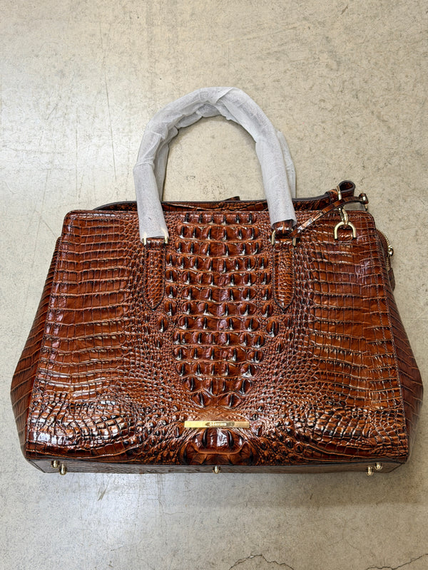 Brahmin Finley Carryall Leather Satchel – Pecan Melbourne