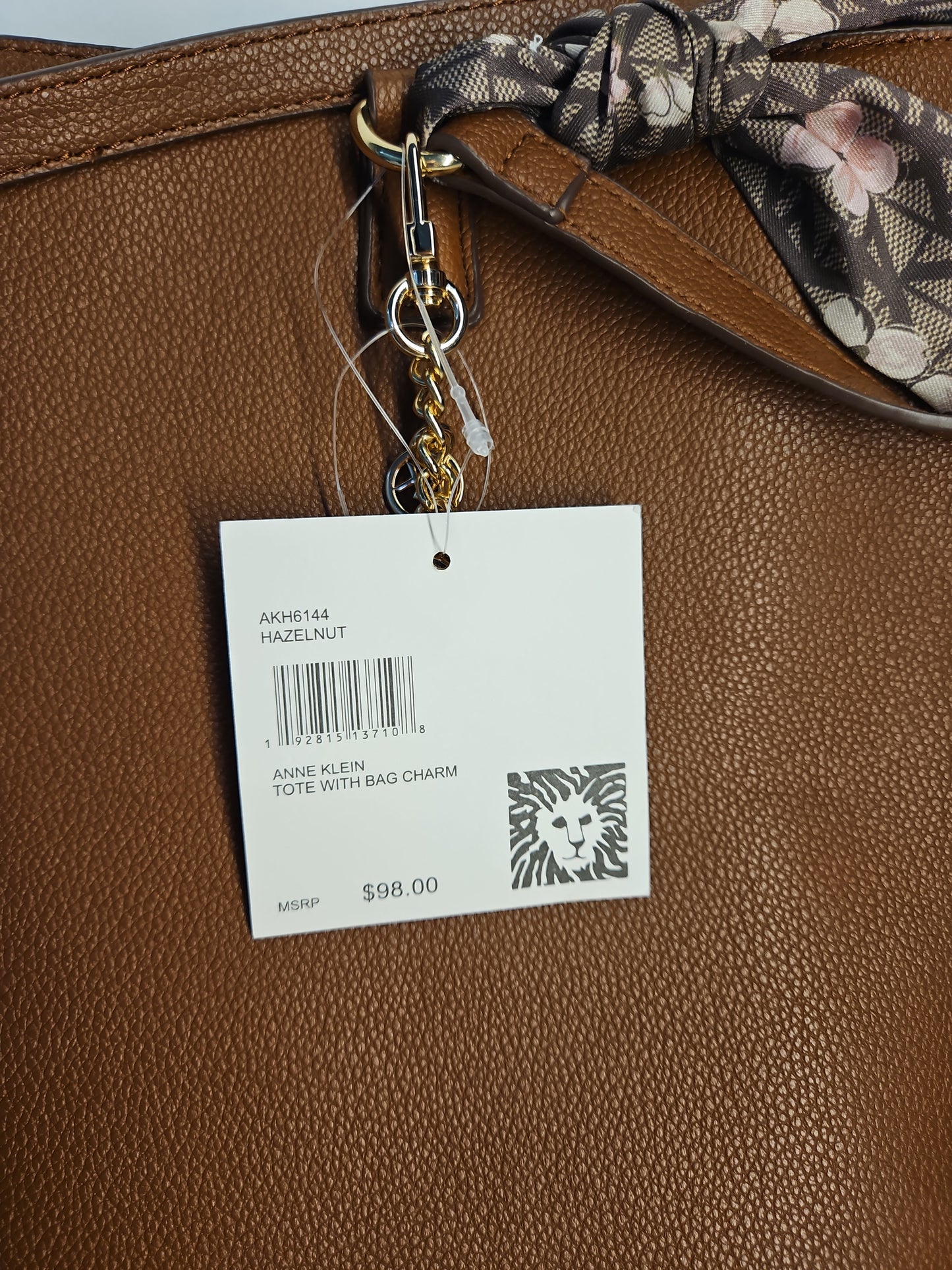 Anne Klein Tote Bag with Bag Charm - Hazelnut