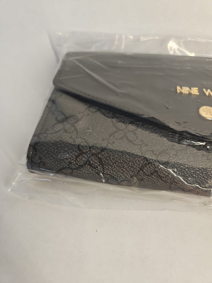 Nine West Norah Snap Wallet – Jet Black Logo Print