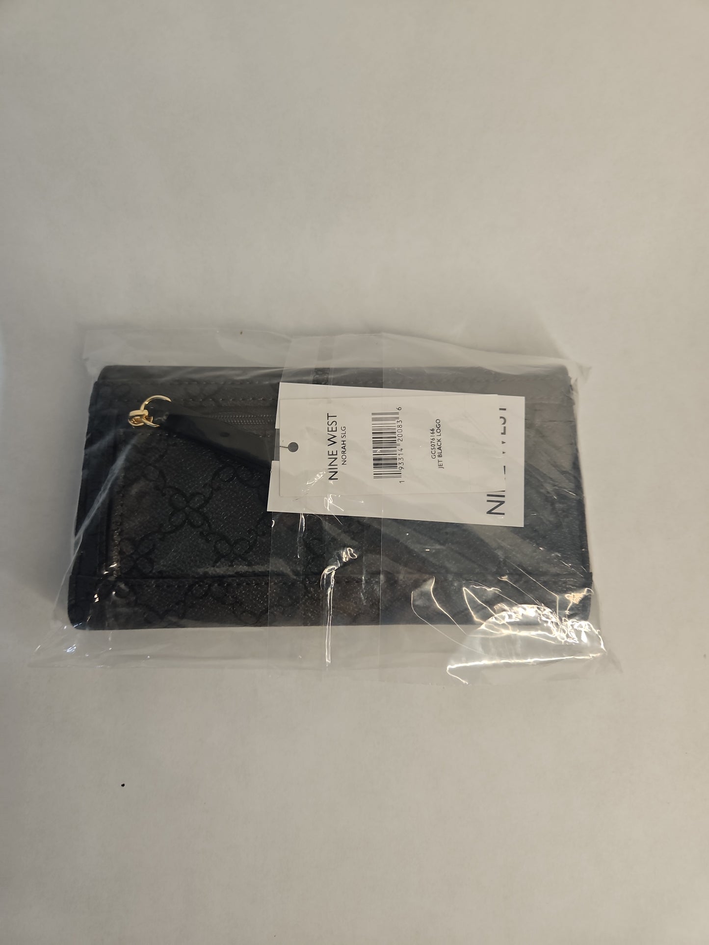 Nine West Norah Snap Wallet – Jet Black Logo Print