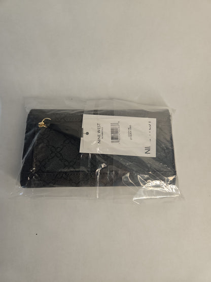 Nine West Norah Snap Wallet – Jet Black Logo Print