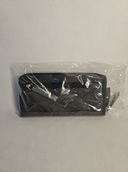 Nine West Norah Zipper Wallet – Jet Black Logo Print