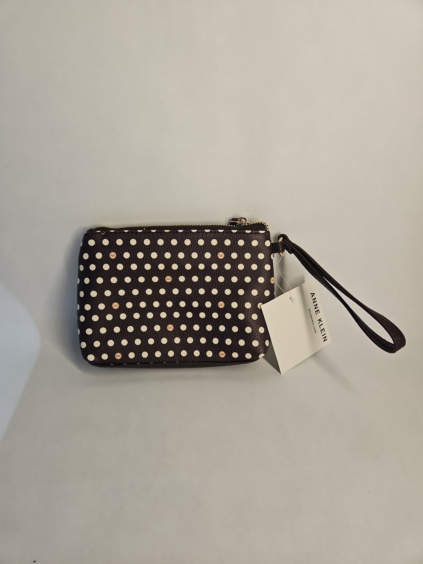 Anne Klein Wristlet Pouch - Espresso Polka Dots