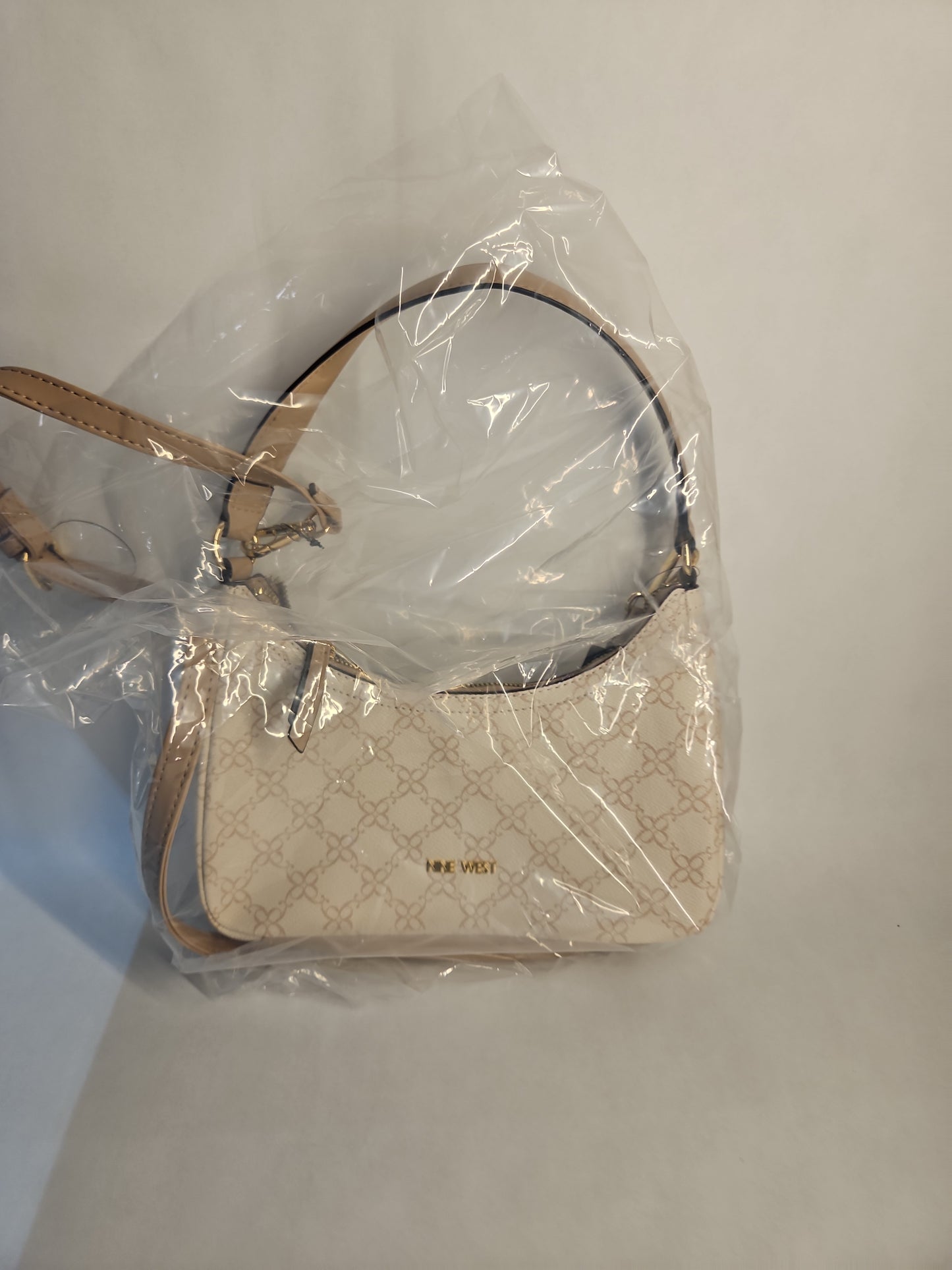 Nine West Sonnet Mini Shoulder Bag - Cream Logo Print