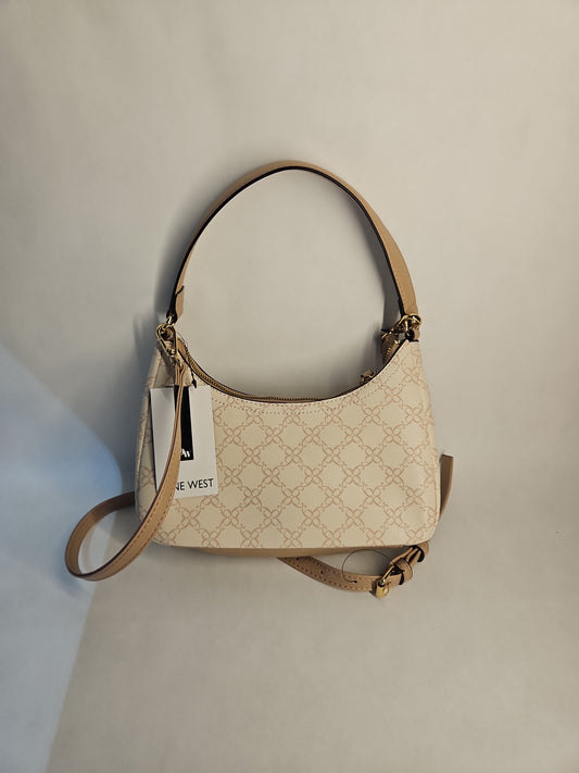 Nine West Sonnet Mini Shoulder Bag - Cream Logo Print