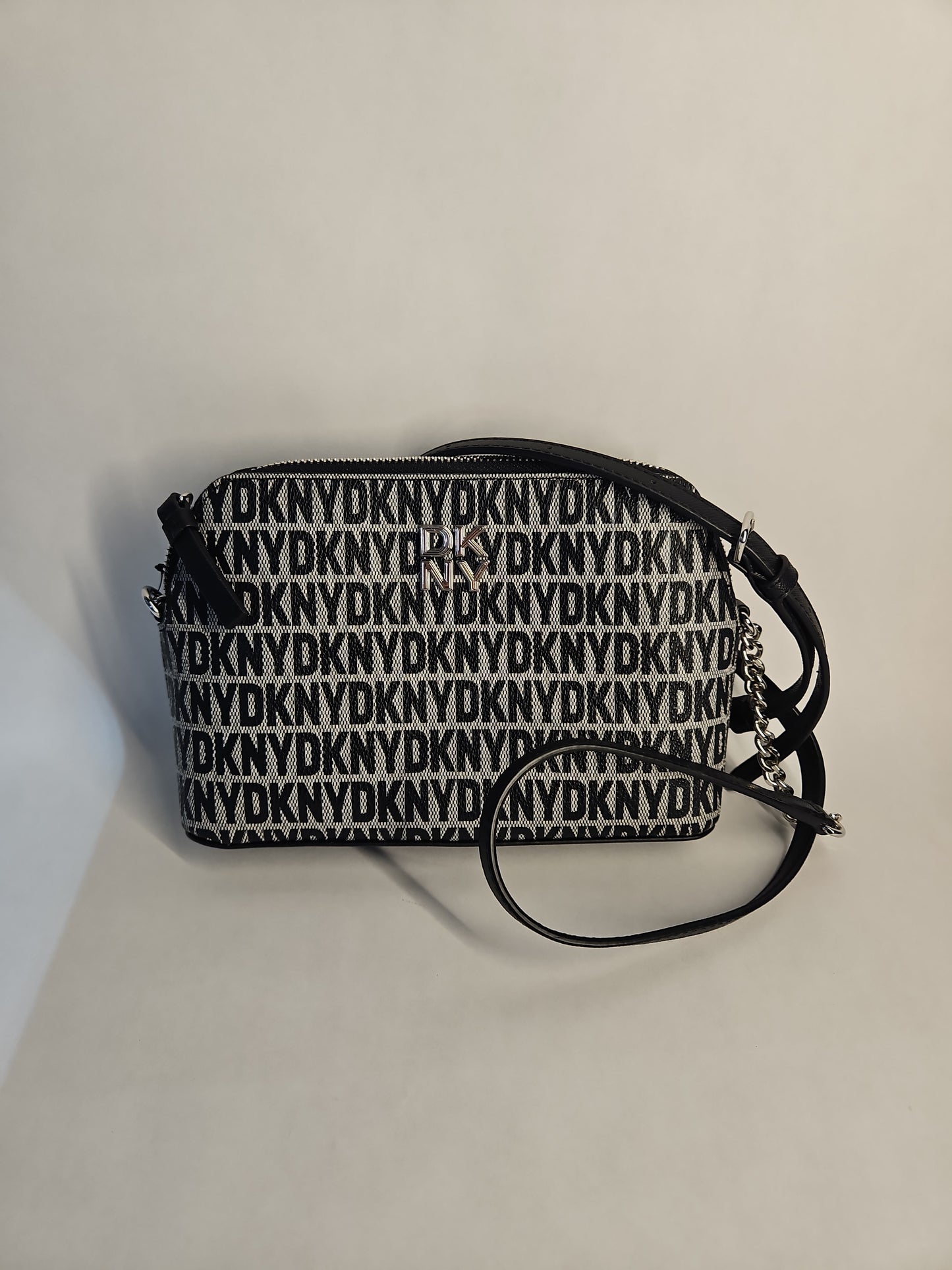 DKNY Bryant Park Dome Crossbody Bag – Black Logo Print