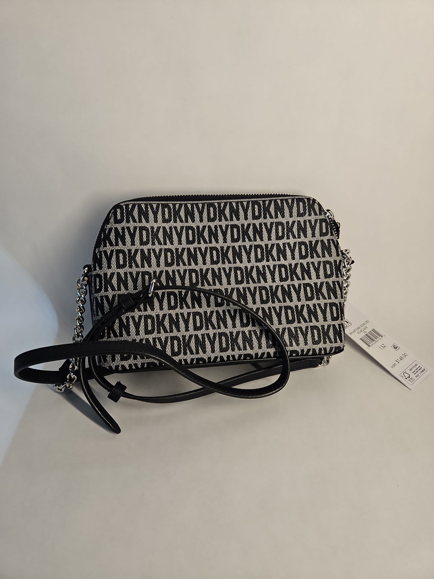 DKNY Bryant Park Dome Crossbody Bag – Black Logo Print
