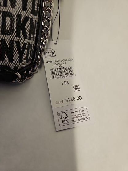 DKNY Bryant Park Dome Crossbody Bag – Black Logo Print
