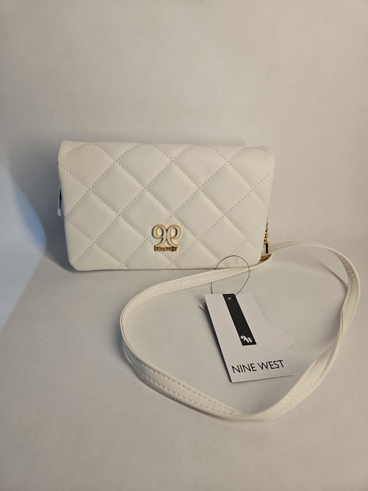 Nine West Emberly Mini Quilted Crossbody Bag - Optic White