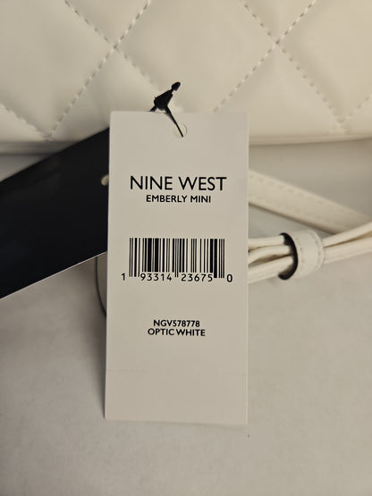 Nine West Emberly Mini Quilted Crossbody Bag - Optic White