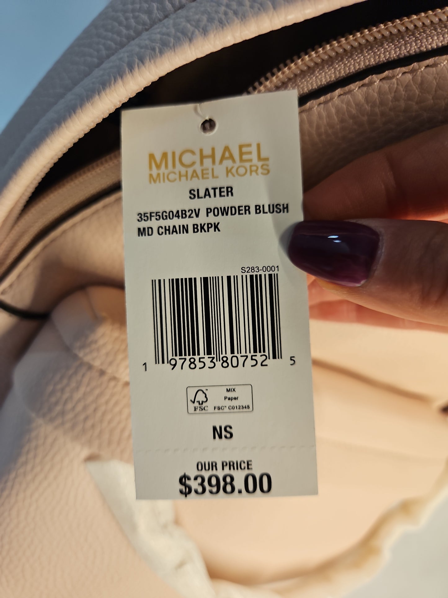 Michael Kors Slater Medium Backpack - Blush Powder Pink