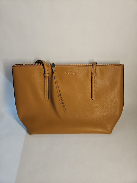 Kate Spade All Day Large Tote Bag Brown Pebbled Leather Purse - Bungalow Brown