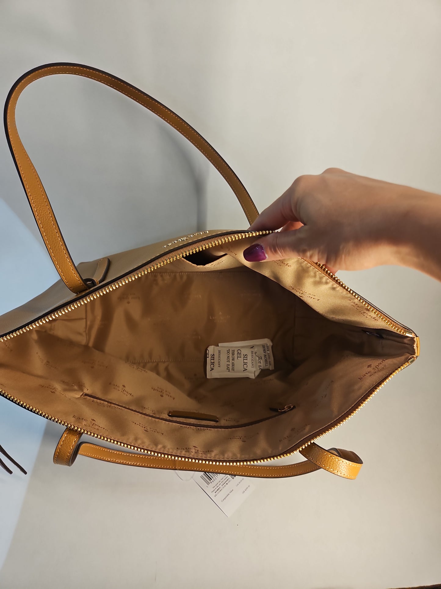 Kate Spade All Day Large Tote Bag Brown Pebbled Leather Purse - Bungalow Brown