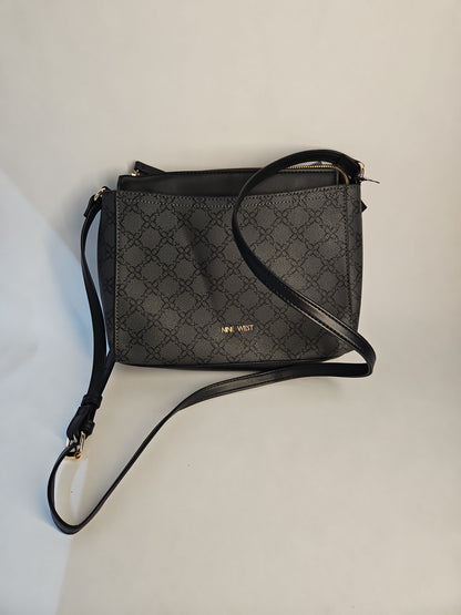 Nine West Bowie Mini Crossbody Bag - Black Graphic Print Design