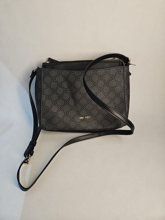 Nine West Bowie Mini Crossbody Bag - Black Graphic Print Design