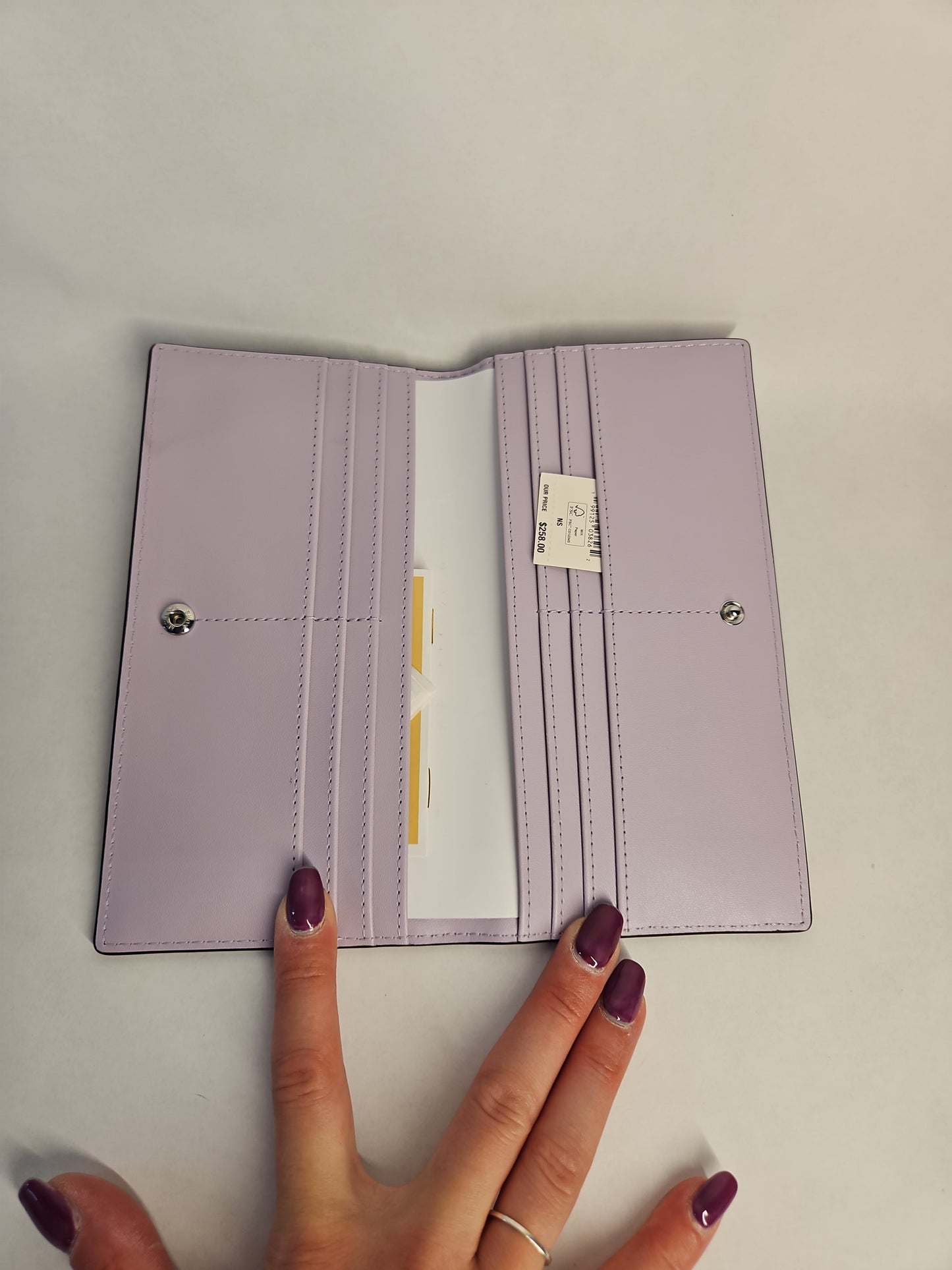 Michael Kors Carson Large Logo Debossed Snap Wallet - Light Quartz Purple