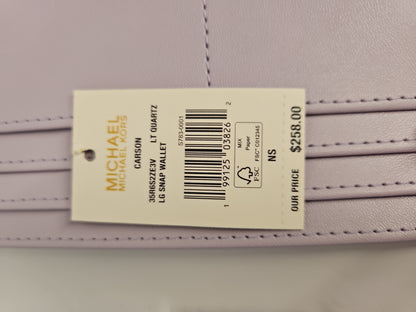 Michael Kors Carson Large Logo Debossed Snap Wallet - Light Quartz Purple