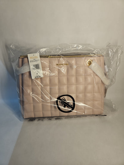 Michael Kors Soho Medium PU Blend Quilted Shoulder Tote Bag - Powder Blush