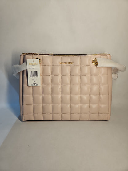 Michael Kors Soho Medium PU Blend Quilted Shoulder Tote Bag - Powder Blush