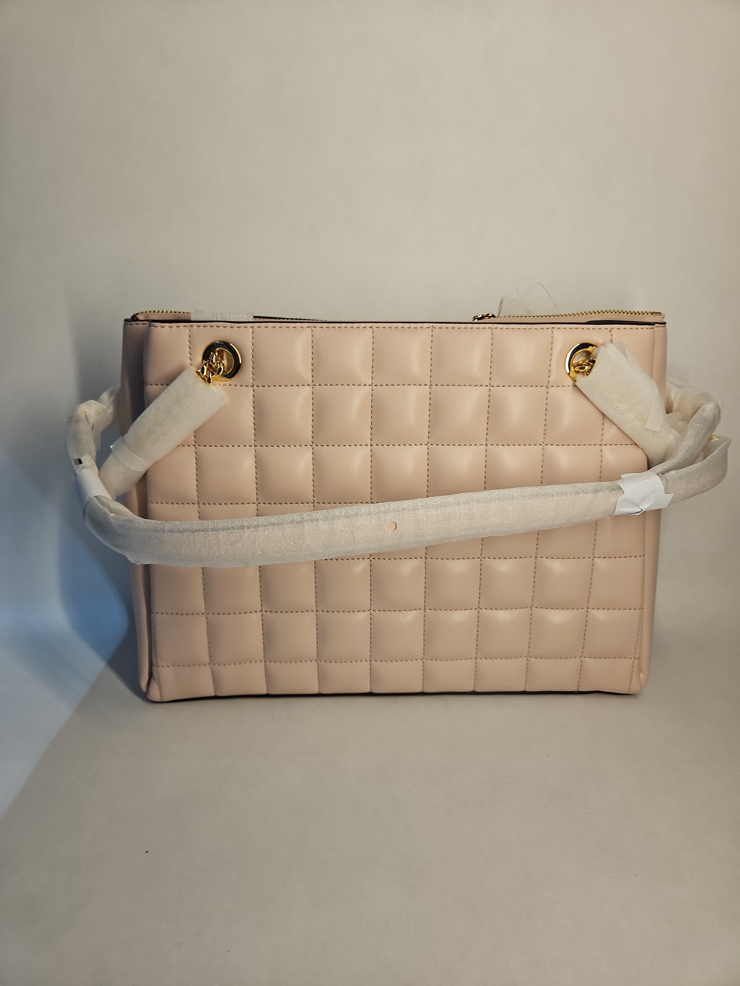 Michael Kors Soho Medium PU Blend Quilted Shoulder Tote Bag - Powder Blush