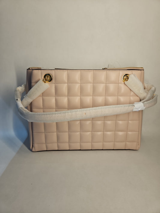 Michael Kors Soho Medium PU Blend Quilted Shoulder Tote Bag - Powder Blush