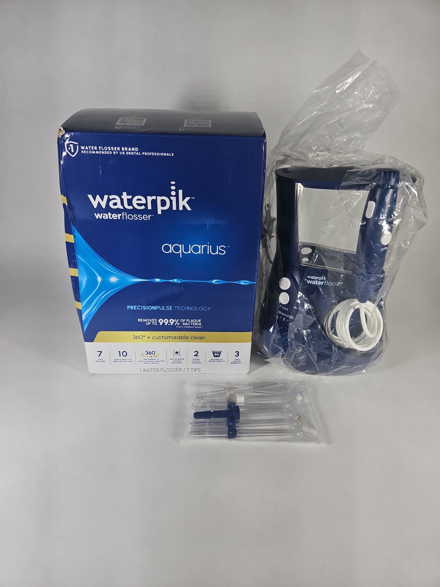Waterpik Aquarius Electric Water Flosser Navy Open Box Full Accessories Included