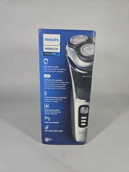 Philips Norelco Shaver 3900 Series Wet Dry Electric Shaver Black New Sealed