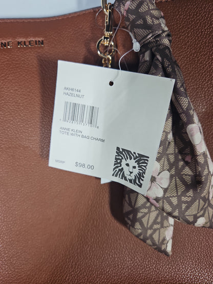 Anne Klein Tote Bag with Bag Charm - Hazelnut