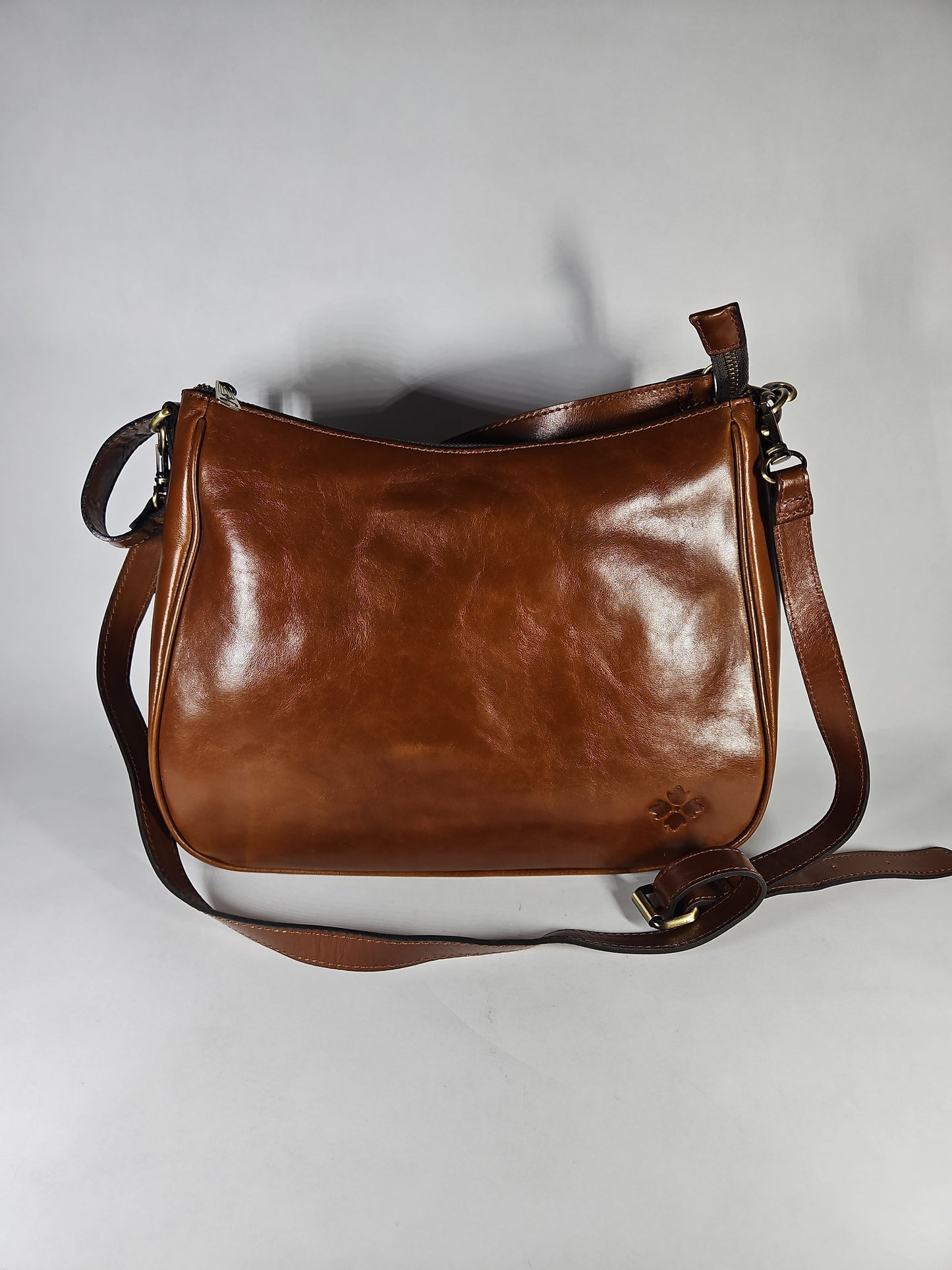 Patricia Nash Athani Large Leather Shoulder Bag - Cognac