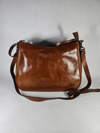 Patricia Nash Athani Large Leather Shoulder Bag - Cognac