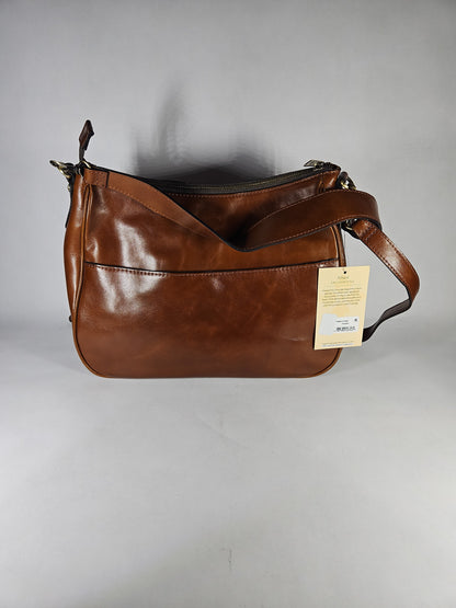 Patricia Nash Athani Large Leather Shoulder Bag - Cognac