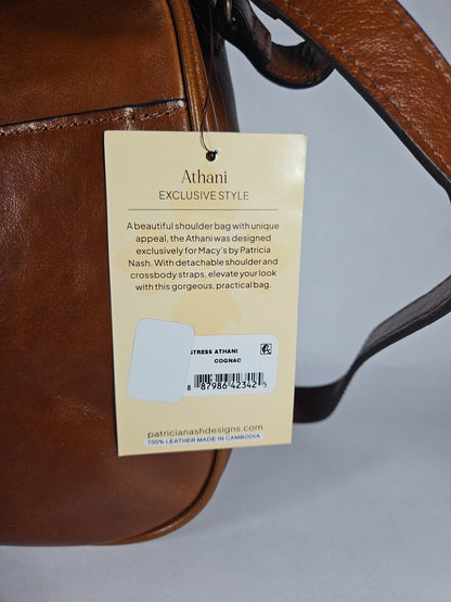 Patricia Nash Athani Large Leather Shoulder Bag - Cognac