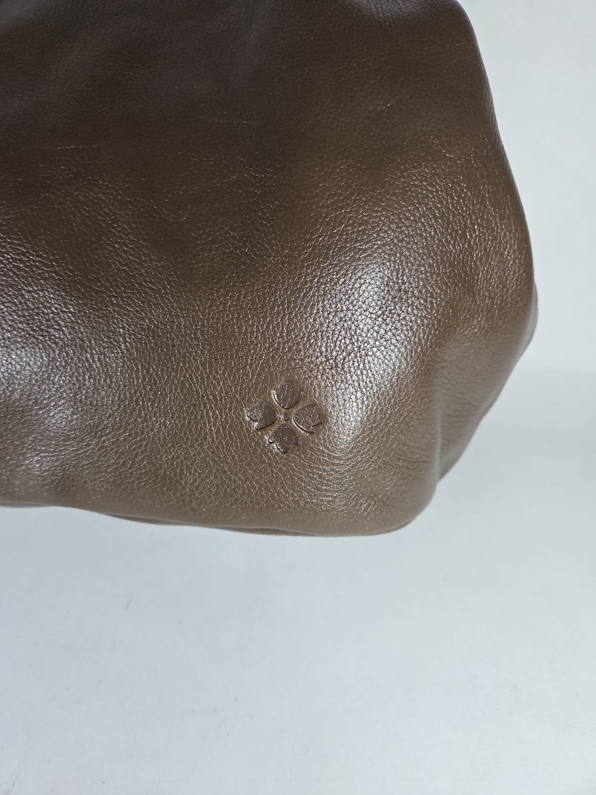 Patricia Nash Serafina Large Leather Kisslock Bag - Mushroom