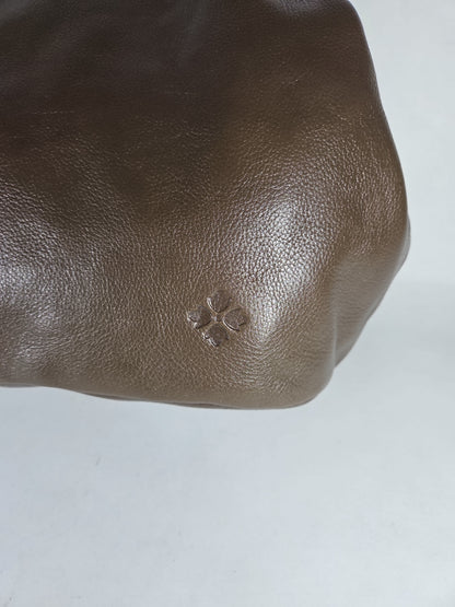 Patricia Nash Serafina Large Leather Kisslock Bag - Mushroom