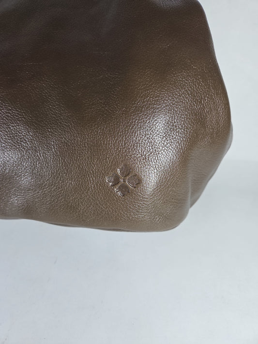 Patricia Nash Serafina Large Leather Kisslock Bag - Mushroom