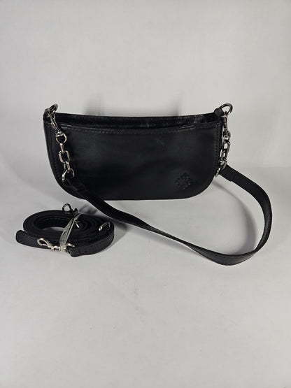 Patricia Nash Sassi Small Leather Baguette Crossbody Bag - Black