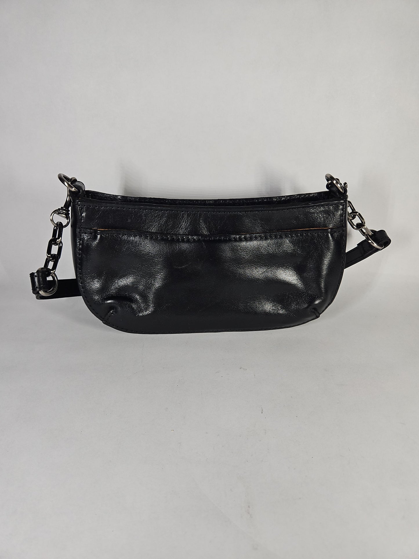 Patricia Nash Sassi Small Leather Baguette Crossbody Bag - Black