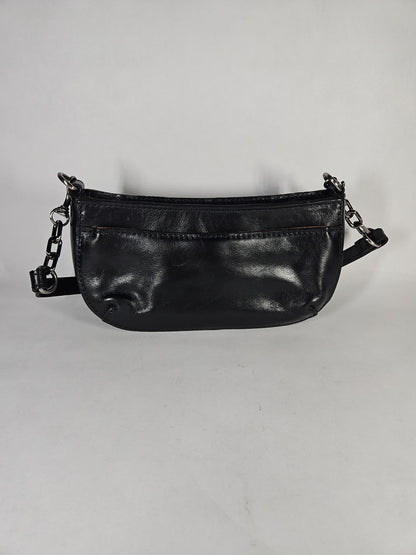 Patricia Nash Sassi Small Leather Baguette Crossbody Bag - Black