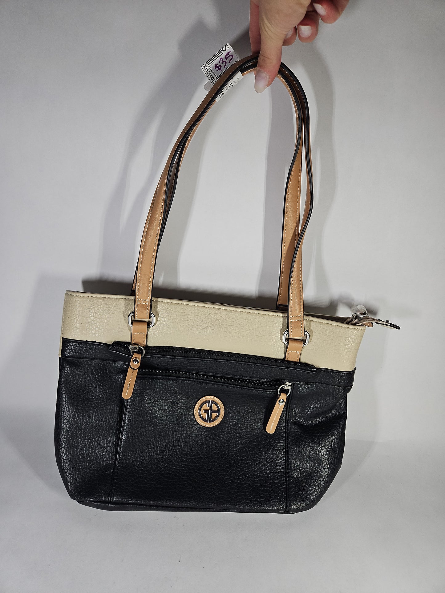 Giani Bernini Colorblock Pebble Tote – Black/Ivory