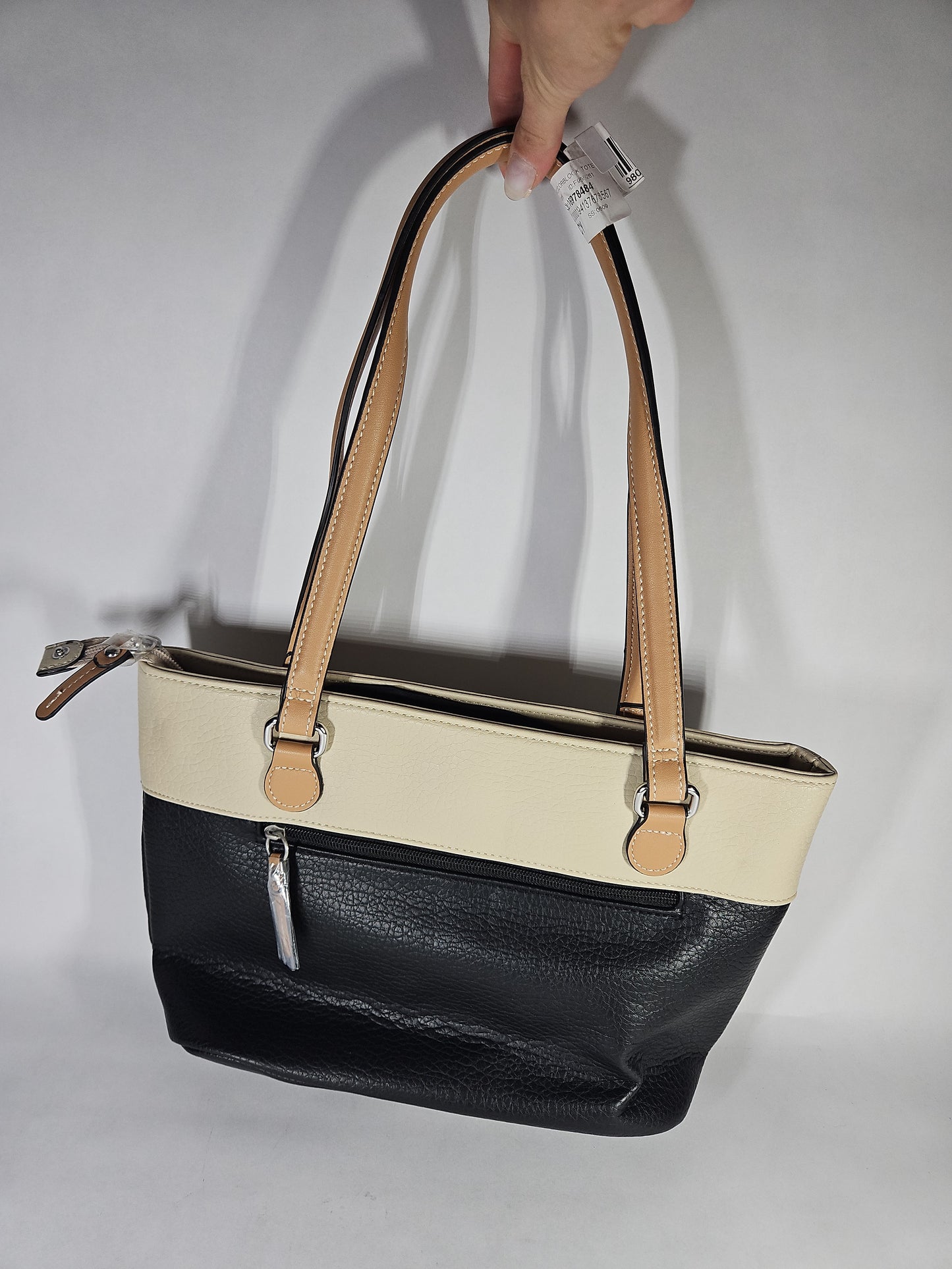 Giani Bernini Colorblock Pebble Tote – Black/Ivory