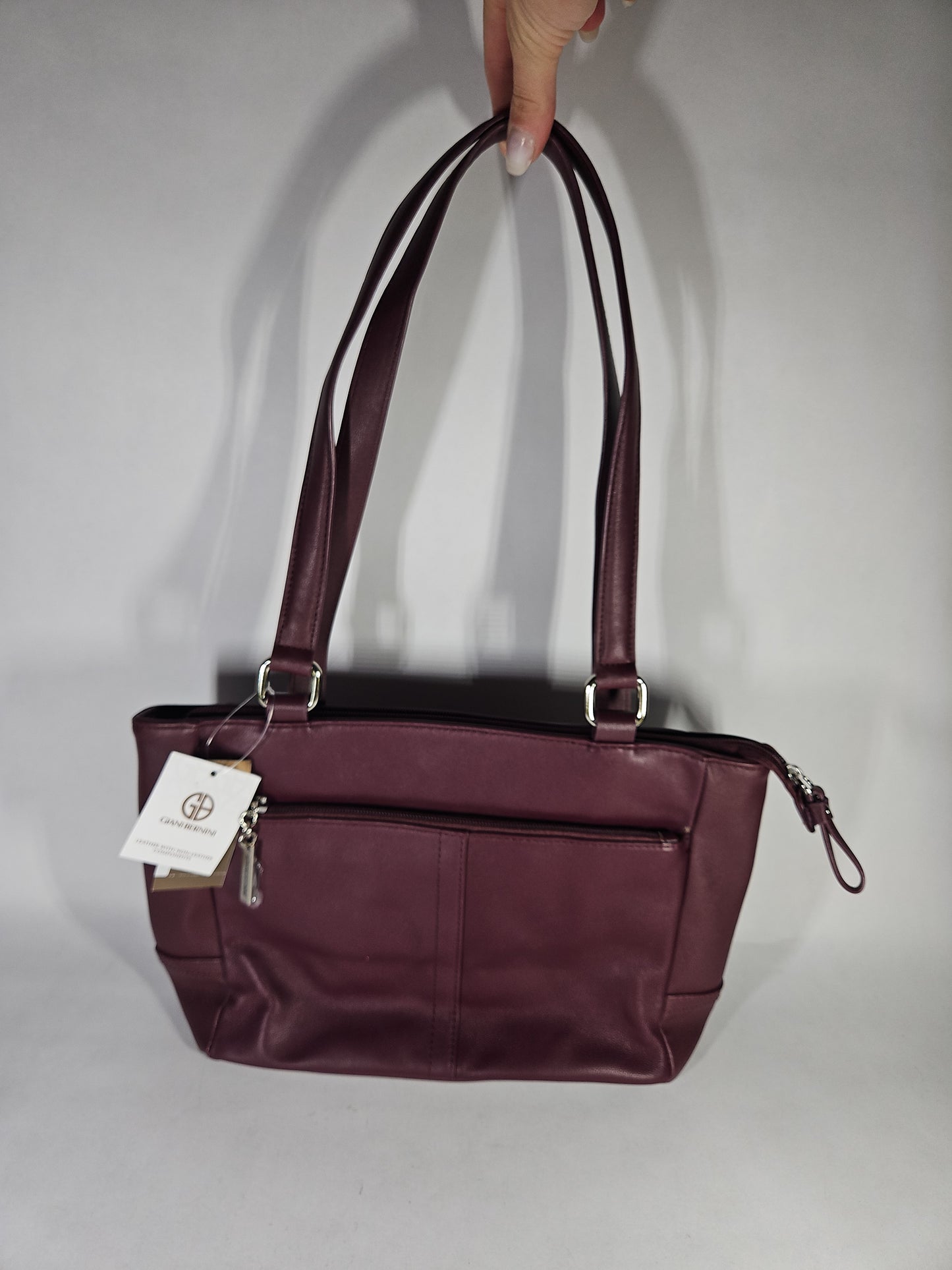 Giani Bernini Nappa Classic Leather Tote – Wine