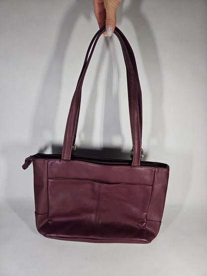Giani Bernini Nappa Classic Leather Tote – Wine