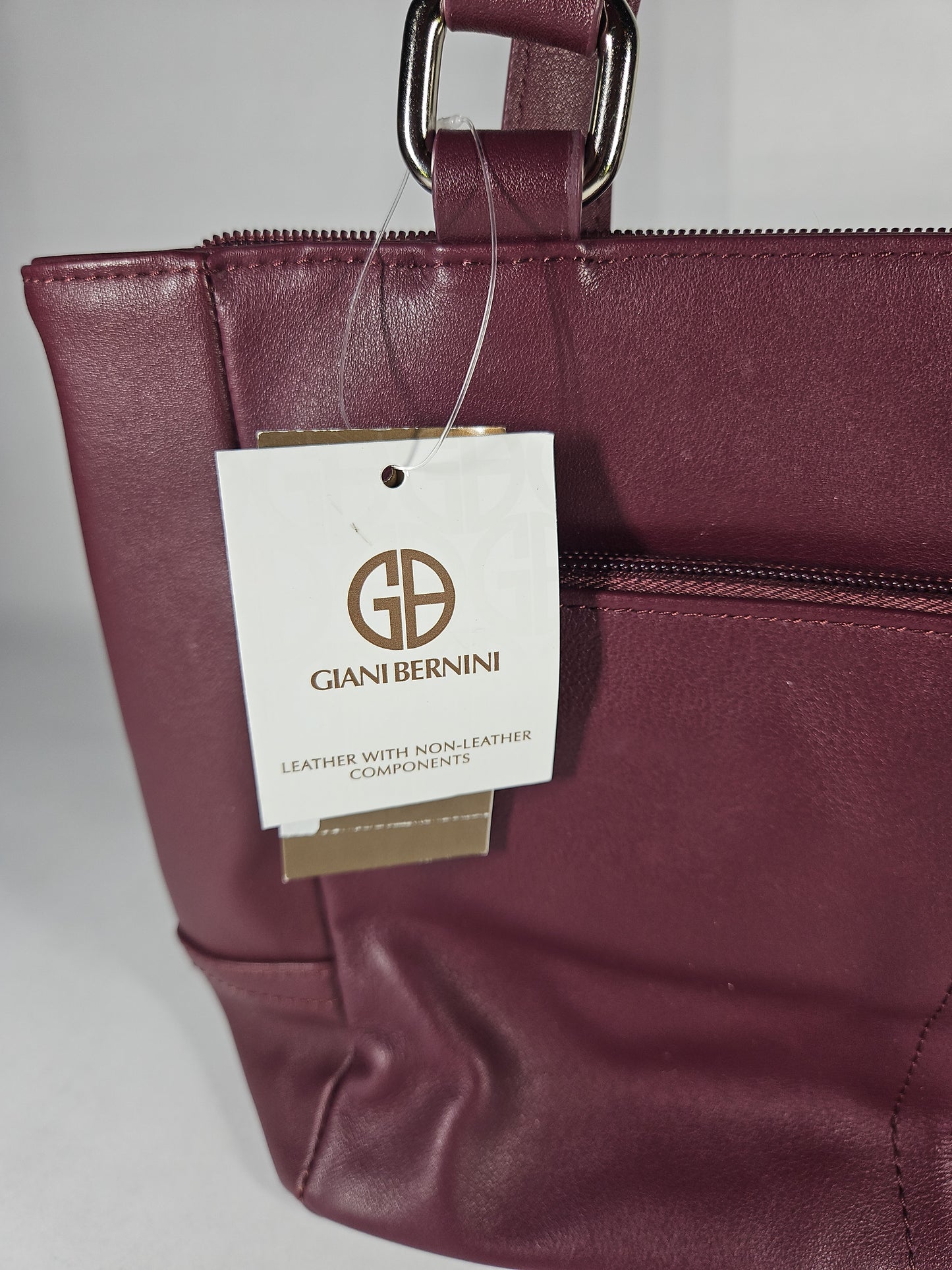 Giani Bernini Nappa Classic Leather Tote – Wine