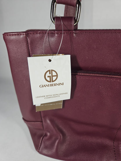 Giani Bernini Nappa Classic Leather Tote – Wine