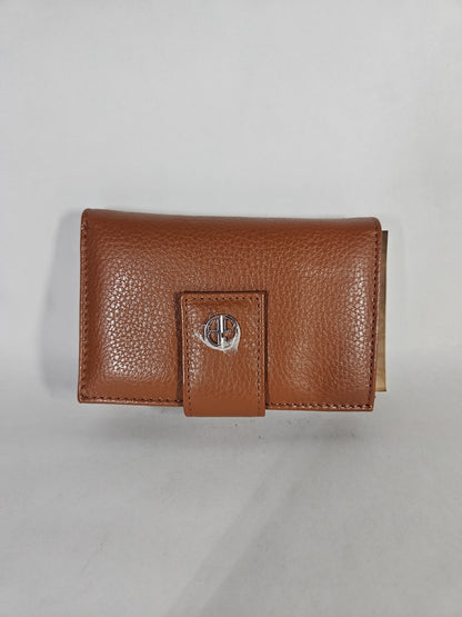 Giani Bernini Softy Indexer Wallet – Cognac/Silver