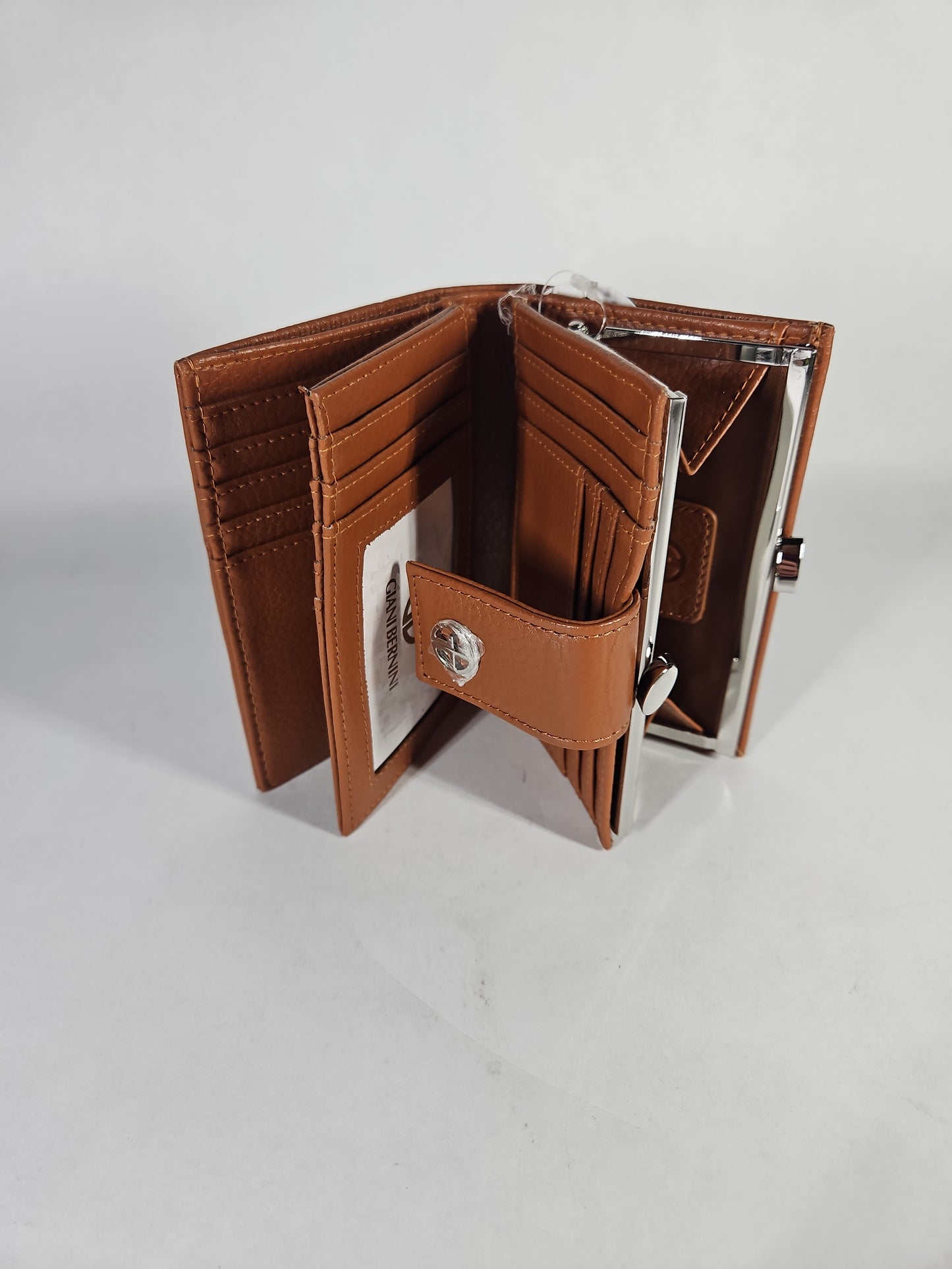 Giani Bernini Softy Indexer Wallet – Cognac/Silver