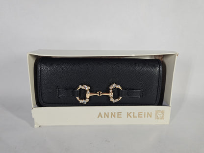 Anne Klein Jeweled Horsebit Snap Wallet - Black
